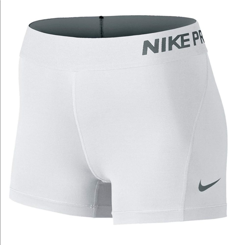 White Nike Pro Spandex Shorts XS